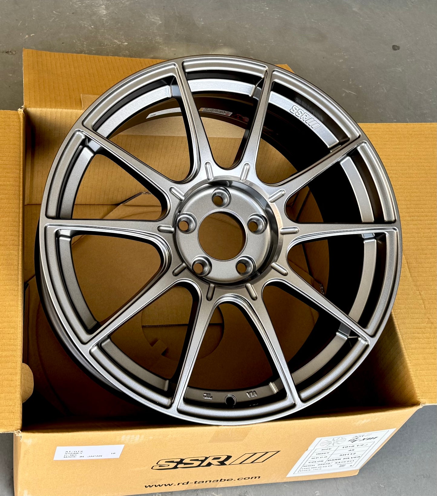 SSR GTX01 DARK SILVER 19x8.5 +45 5-114.3