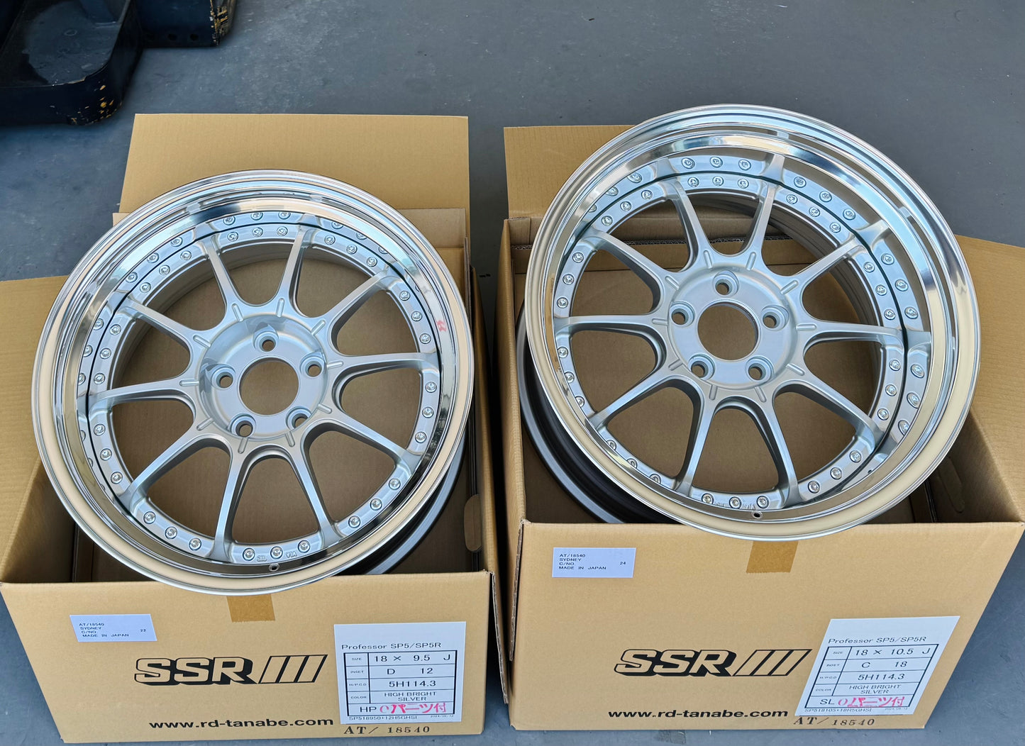 SSR SP5 HIGH BRIGHT SILVER 18x9.5 +25 | 18x10.5 +18 5-114.3