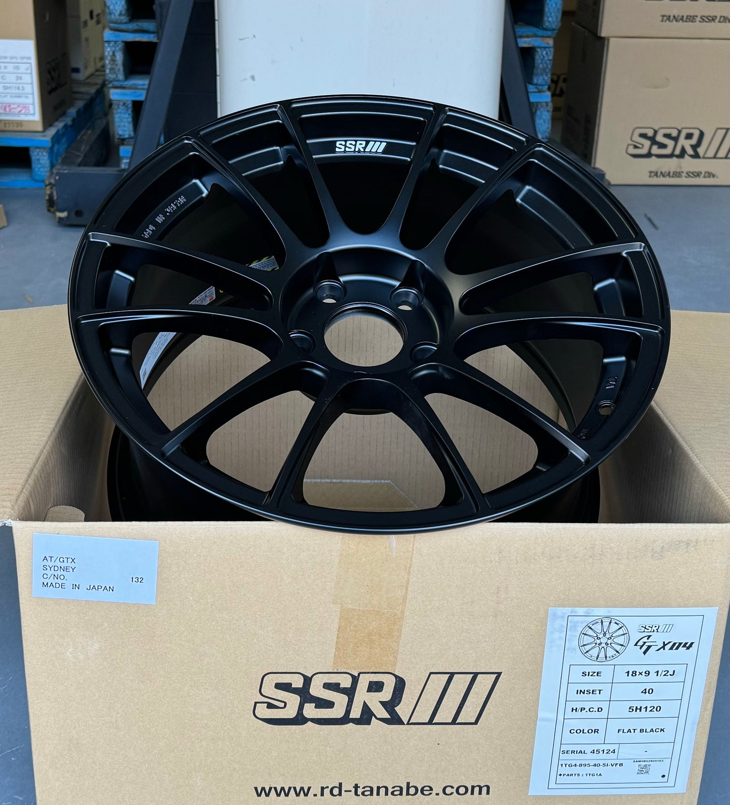 SSR GTX04 FLAT BLACK 18x9.5 +40 5-120 FOR CIVIC TYPE R FL5 / FK8