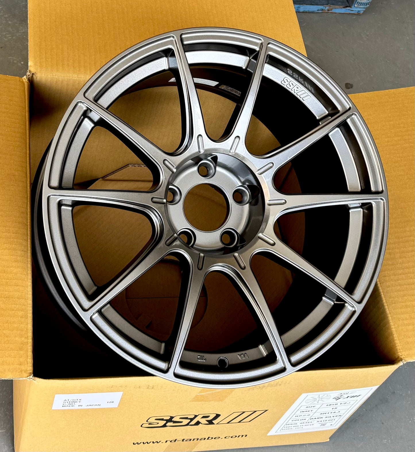SSR GTX01 DARK SILVER 18x9.5 +15 5-114.3