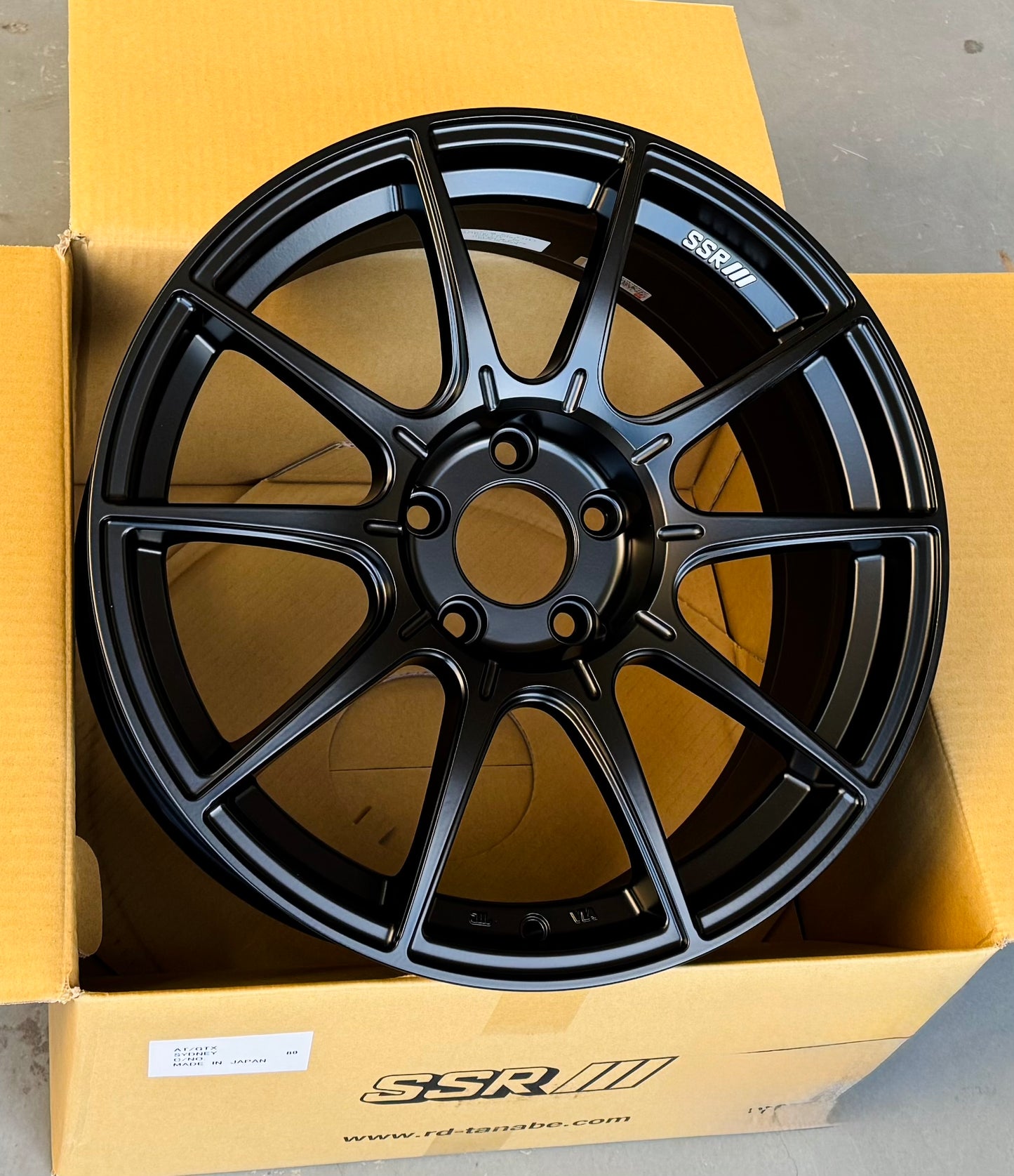 SSR GTX01 FLAT BLACK 19x8.5 +45 5-114.3