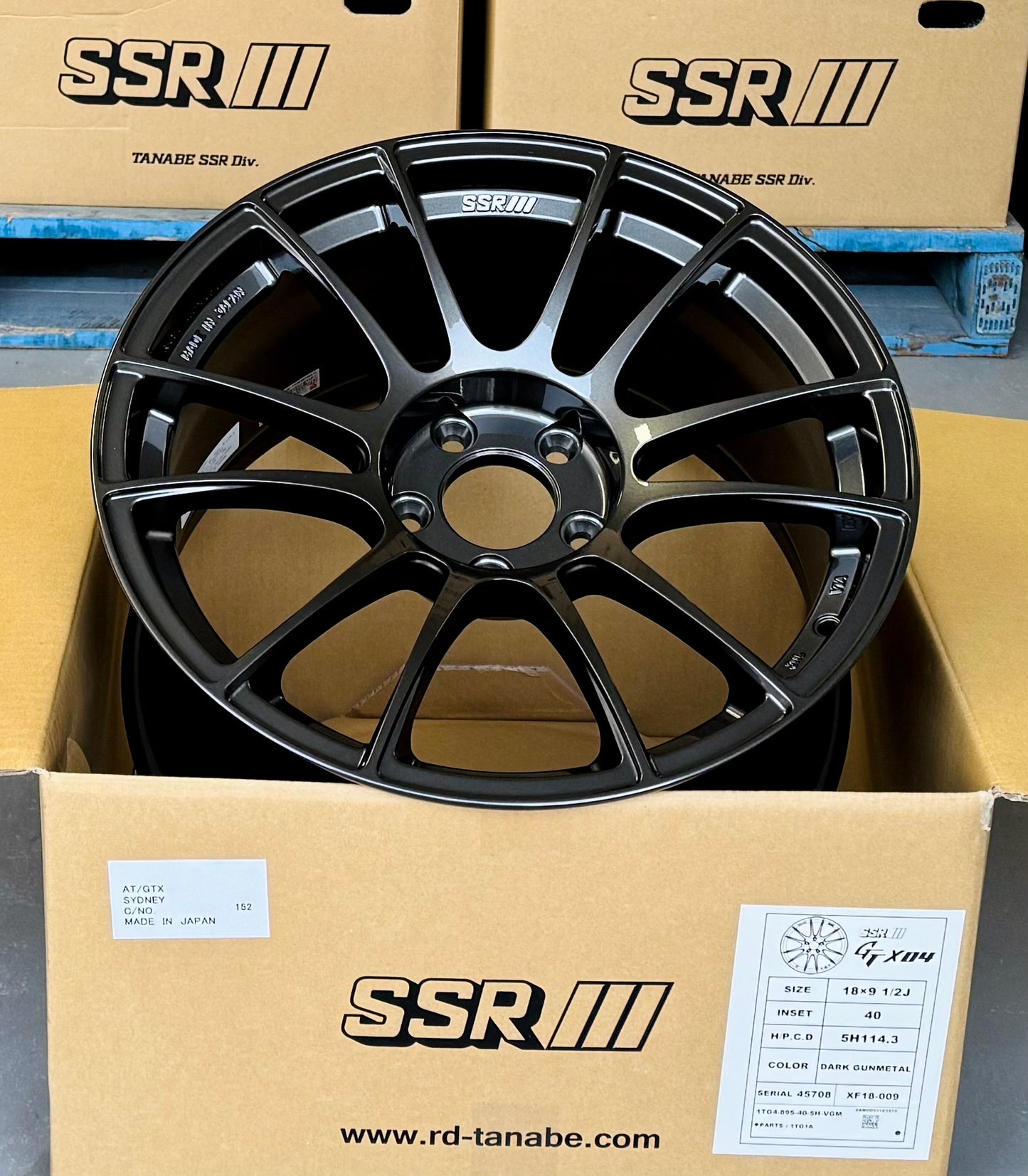 SSR GTX04 DARK GUNMETAL 17x9 +38 5-100