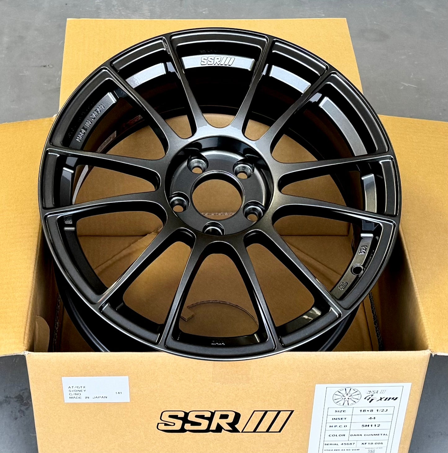 SSR GTX04 DARK GUNMETAL 18x7.5 +48 5-100