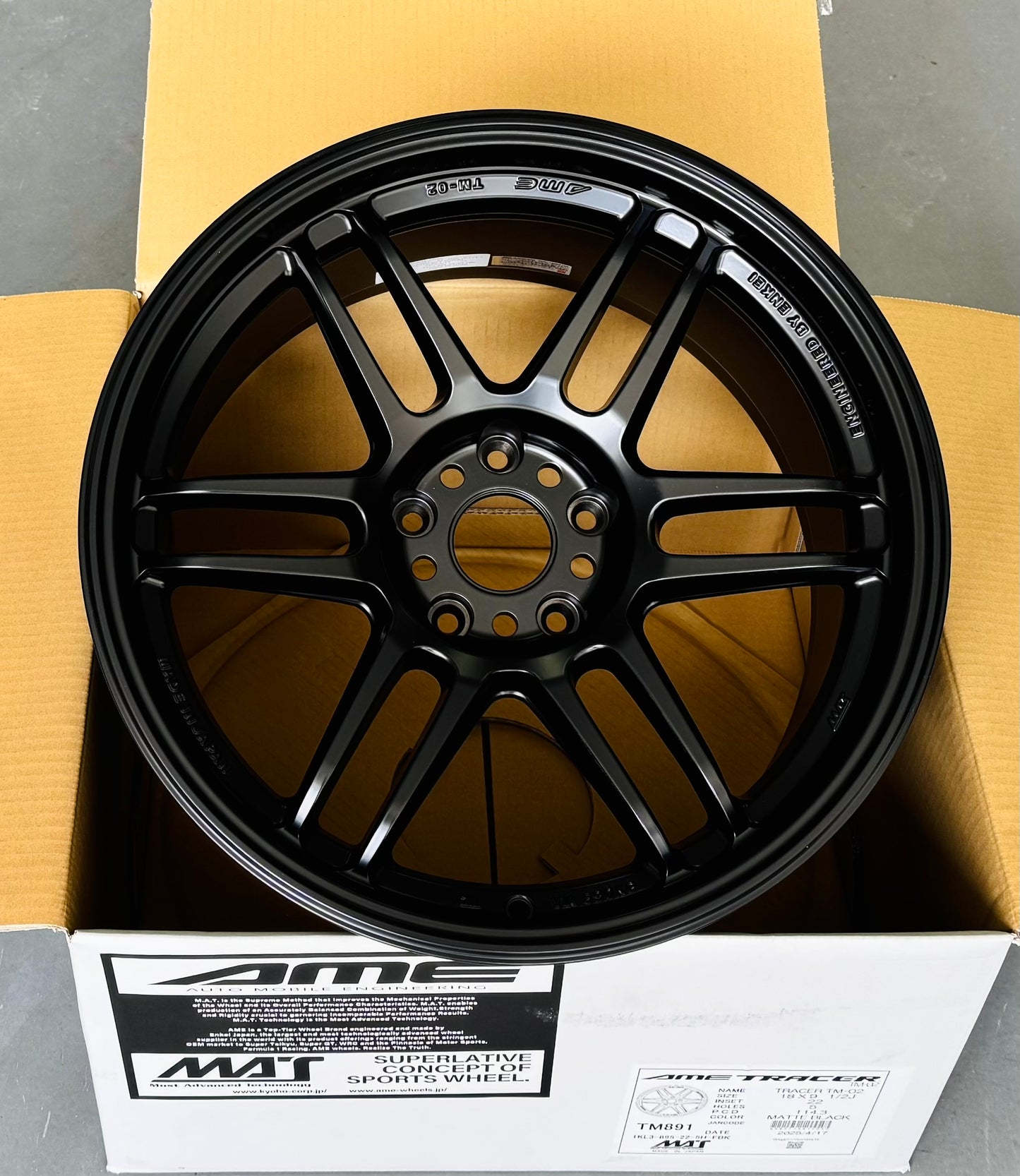 AME TM-02 MATTEBLACK 18x9.5 +38 5-114.3 LIMITED EDITION