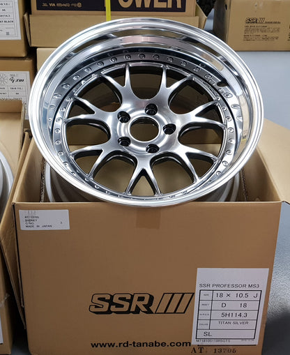SSR MS3 TITAN SILVER 18x9.5 +12 HP | 18x10.5 +18 SL 5-114.3
