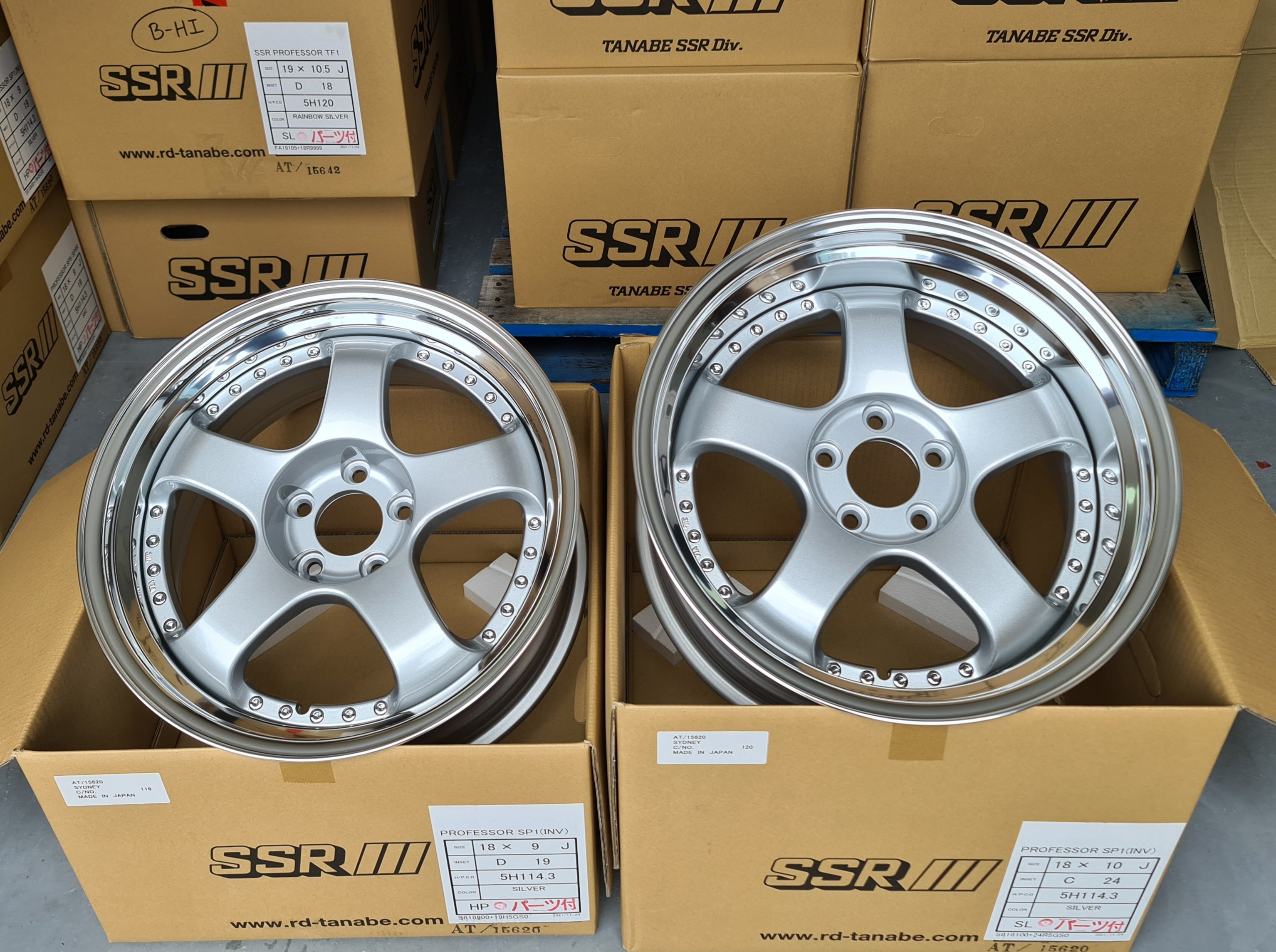 SSR SP1 SILVER 18x9 +19 HP | 18x10 +24 SL 5-114.3 STAGGERED ...