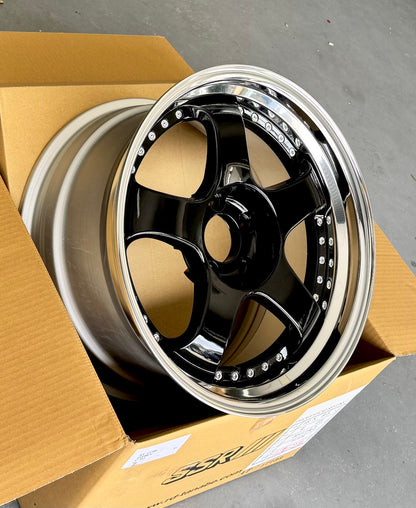 SSR SP1 GLOSS BLACK 18x9.5 +25 HP 5-114.3