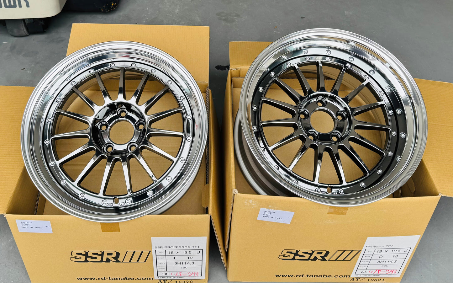 SSR TF1 SBC 18x9.5 +12 | 18x10.5 +18 5-114.3 STAGGERED SET