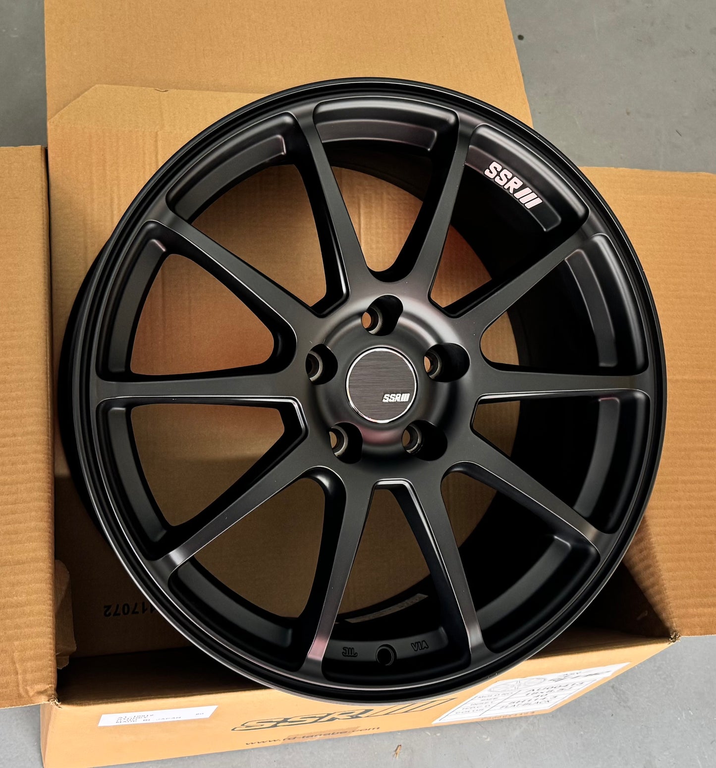 SSR GTV02 FLAT BLACK 18x7.5 +48 5-114.3